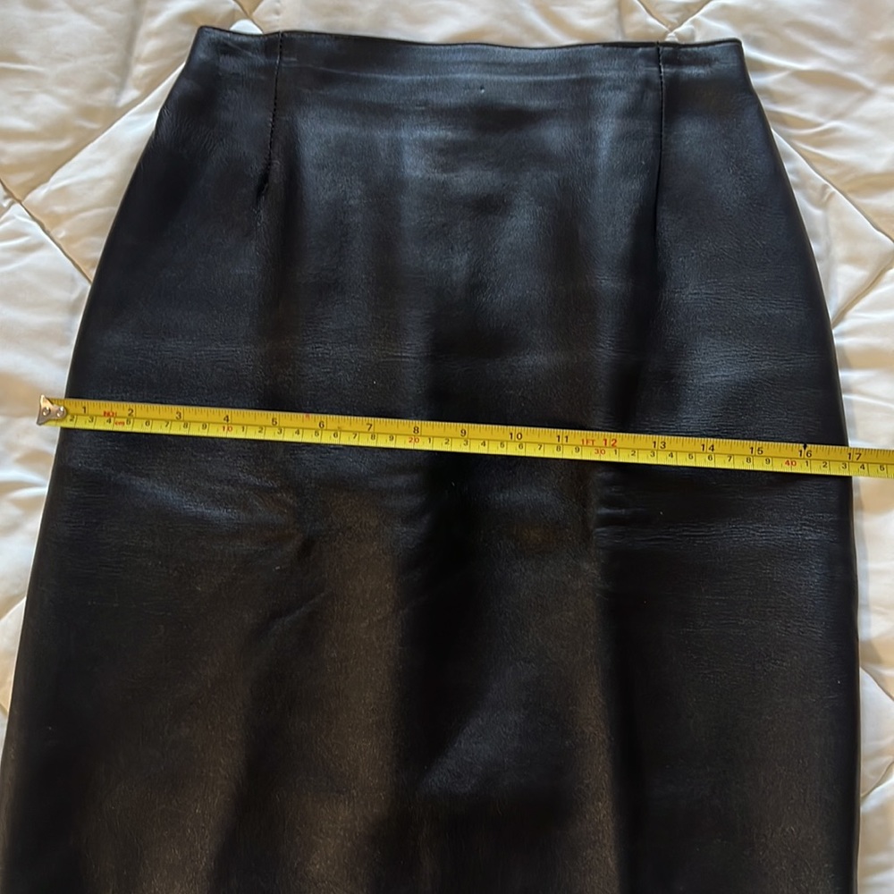 Vintage Black Genuine Leather 2pc  Studded Jacket And Skirt Size Small Petite - Picture 15 of 17